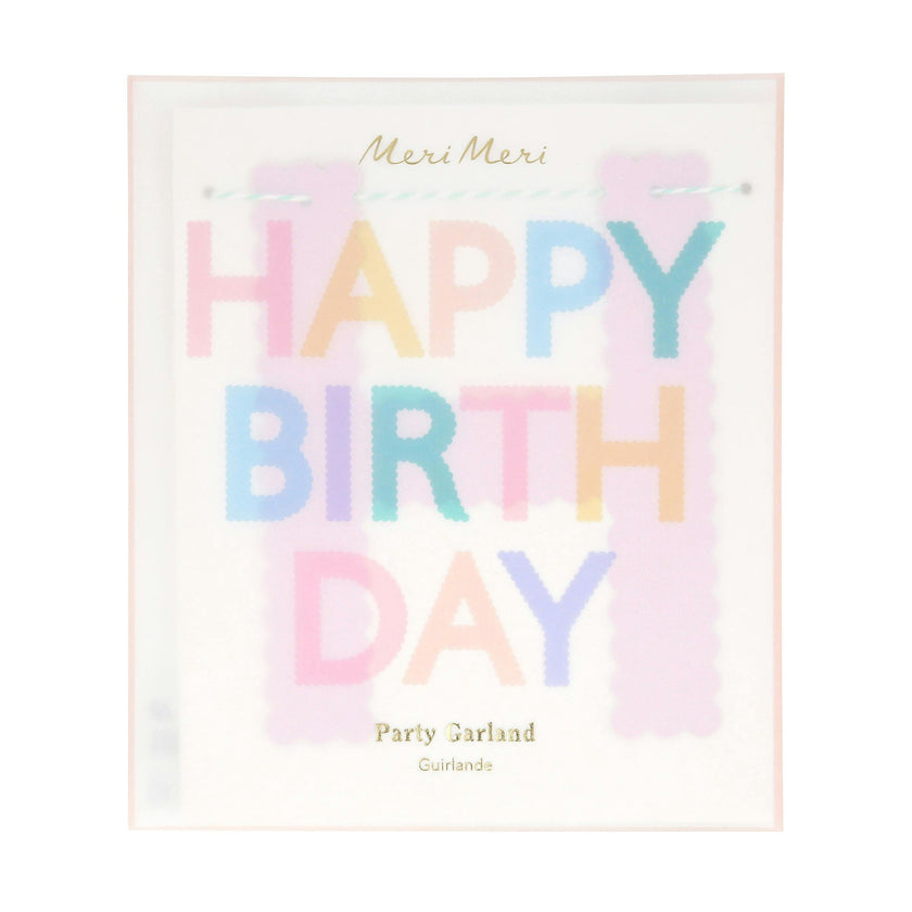 Scallop Pastel Happy Birthday Garland