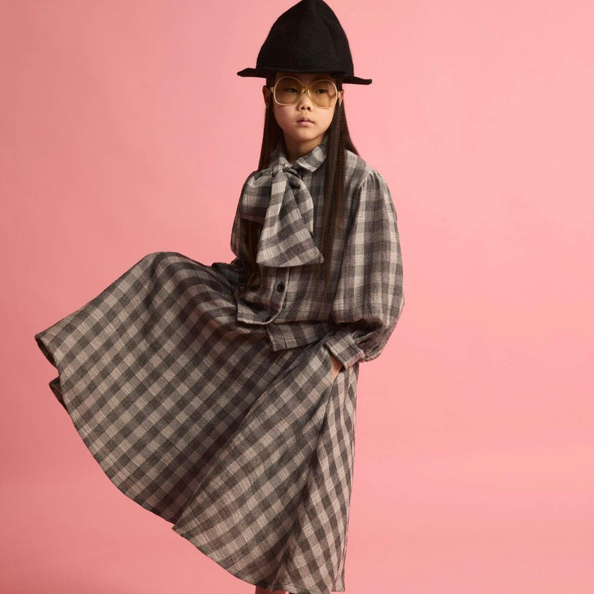 Check Bow Blouse