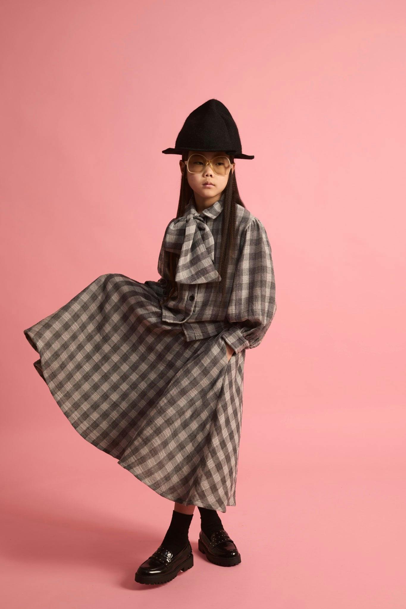 Check Bow Blouse