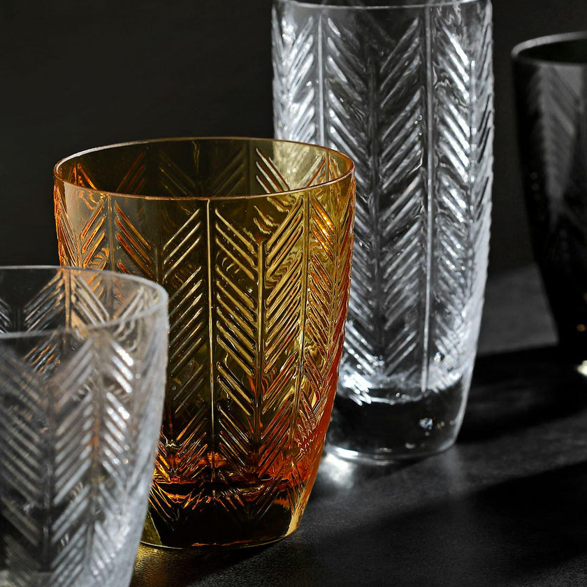 Champagne Glasses ZIG ZAG Set of 6  Transparent 11 oz, diam. 2.5", H 5.5"