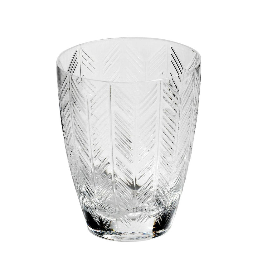 Water Glasses ZIG ZAG Set of 6  Transparent 11.8 oz, diam. 3.3", H 4"