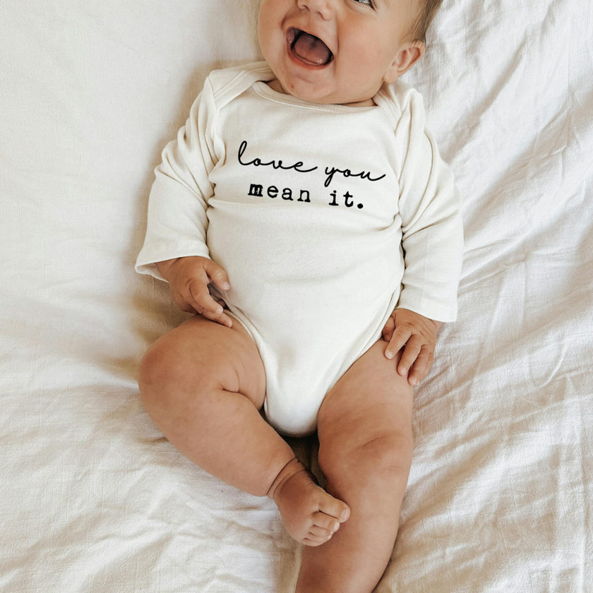 Love You Mean It Organic Baby Bodysuit Long Sleeve
