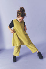 Kids Avery Acid Green Cord Dress