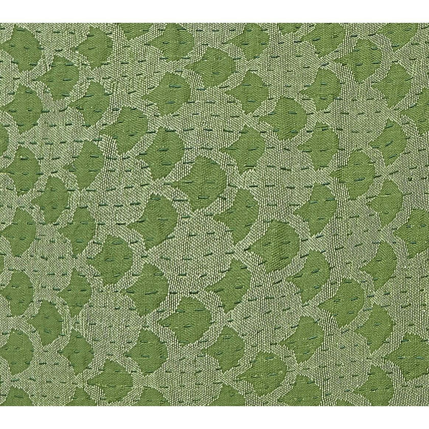 Artisan Hand Loomed Cotton Table Runner - Green Ginkgo - 18"x96" Arcadia Home