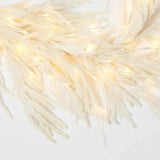 All Aglow - Pre-Lit White Norfolk Pine Christmas Mantel Garland Winter Table Runner