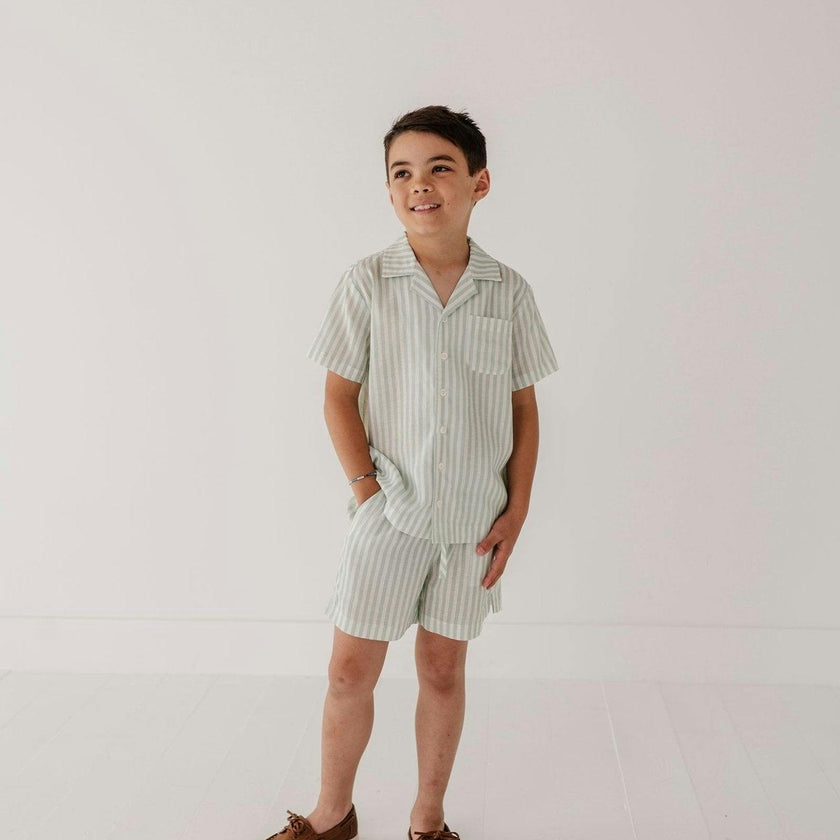 Boy's Linen Button Top