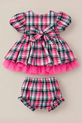 Baby Scottie Dress Set in Vibrant Plaid