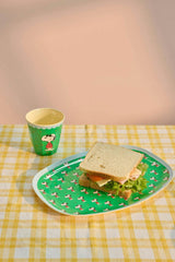 Rectangular Plate with Snoopy Print - Green -