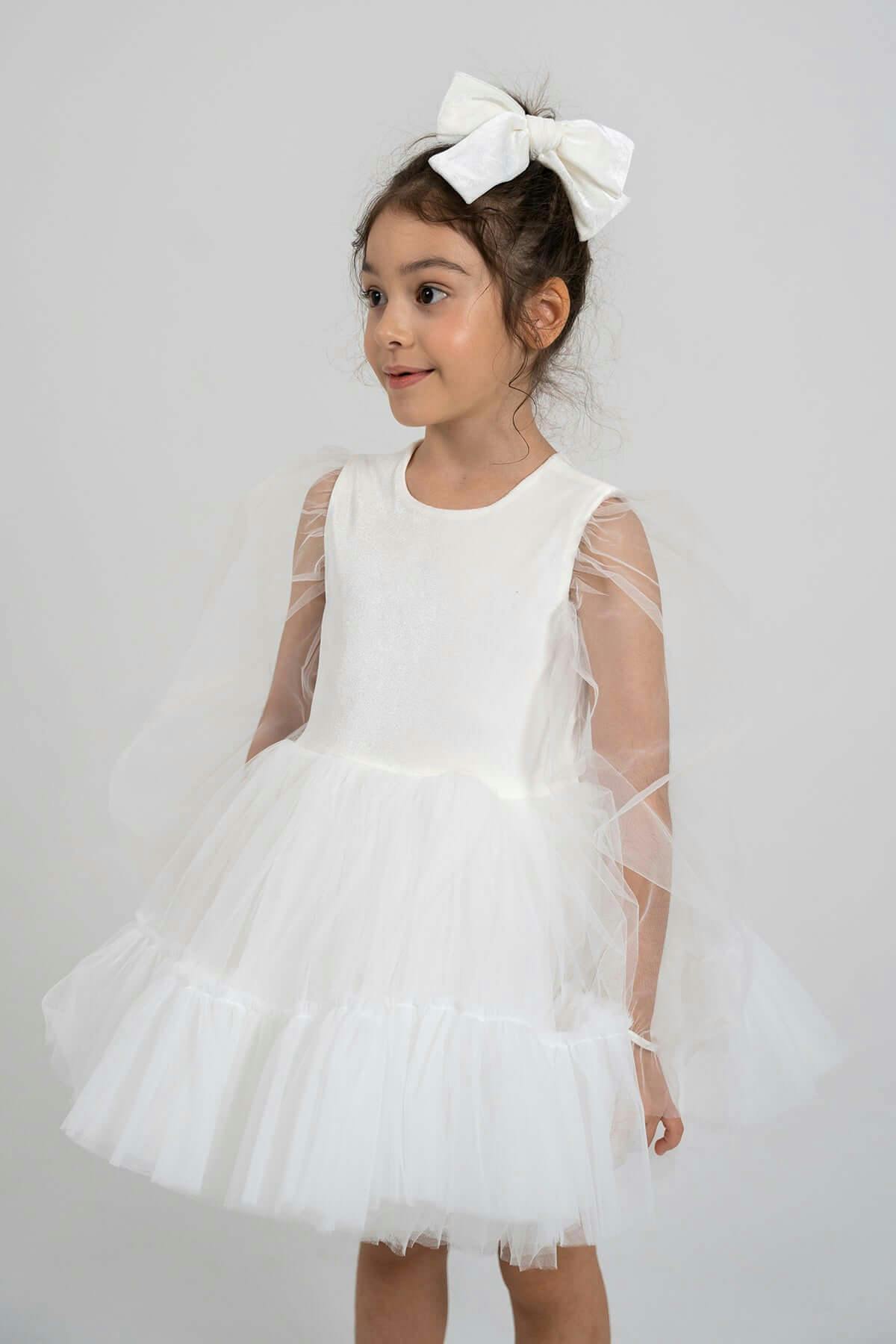 White Velvet Balloon Tutu Dress