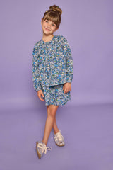 Anita Top - Brookline Blossoms Blue