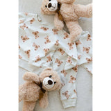 All-Over Teddy Bear Jogger Set — Silver Green