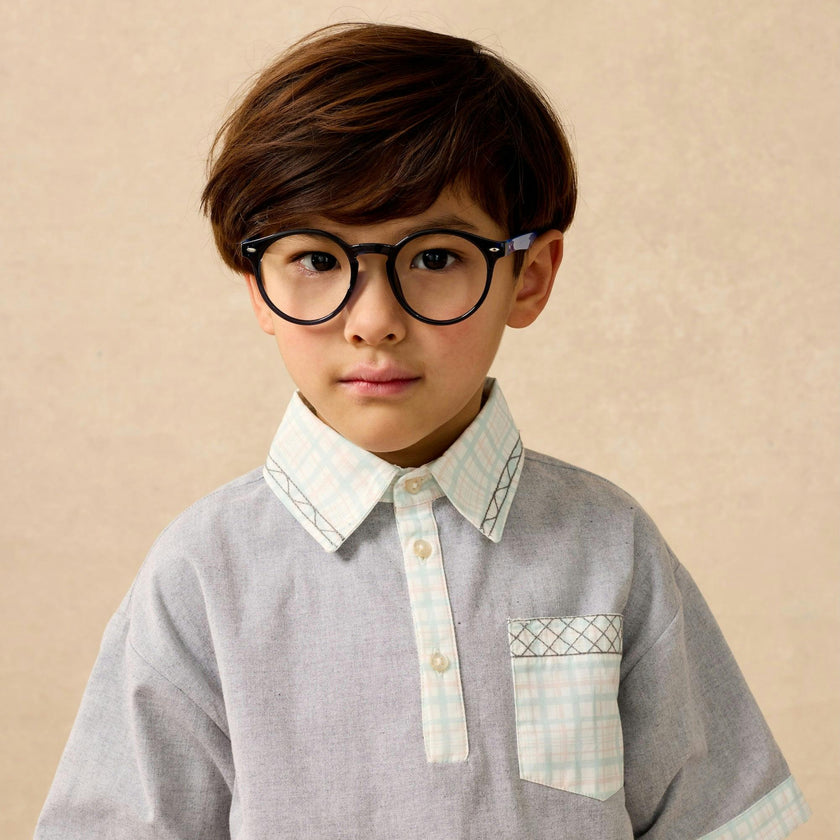 Embroidered Plaid Polo