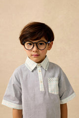 Embroidered Plaid Polo