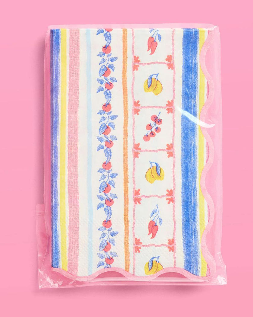 Italian Capri Napkins - 25 wavy edge napkins