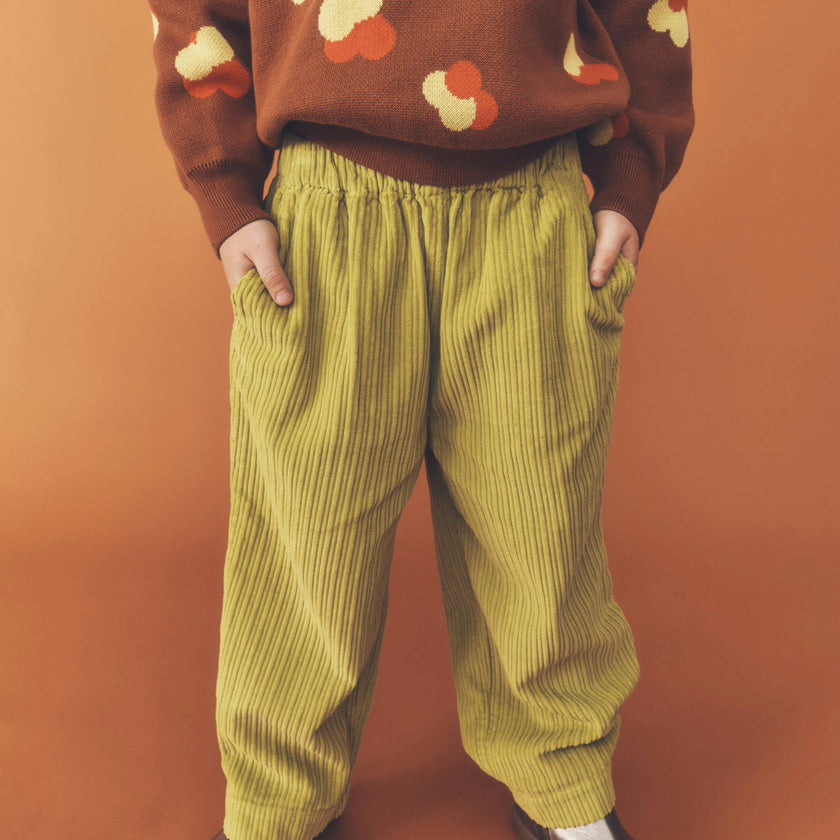 Kids Ever Acid Green Cord Trousers