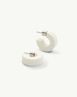 Muse Hoops in White Matte