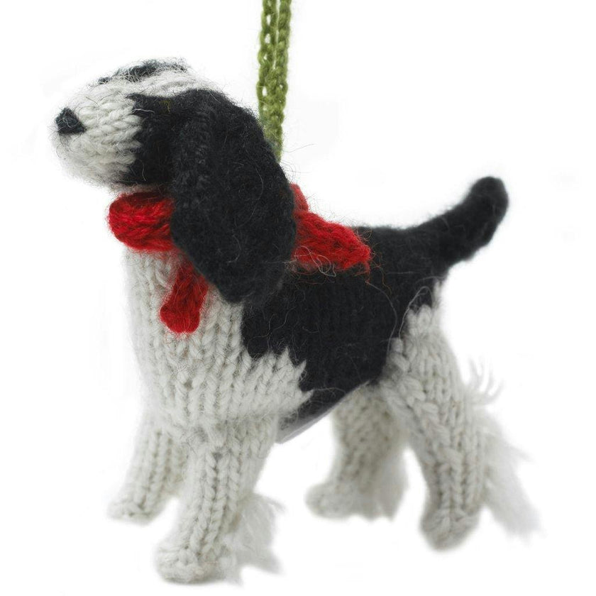 Spaniel Dog Hand Knit Christmas Ornament