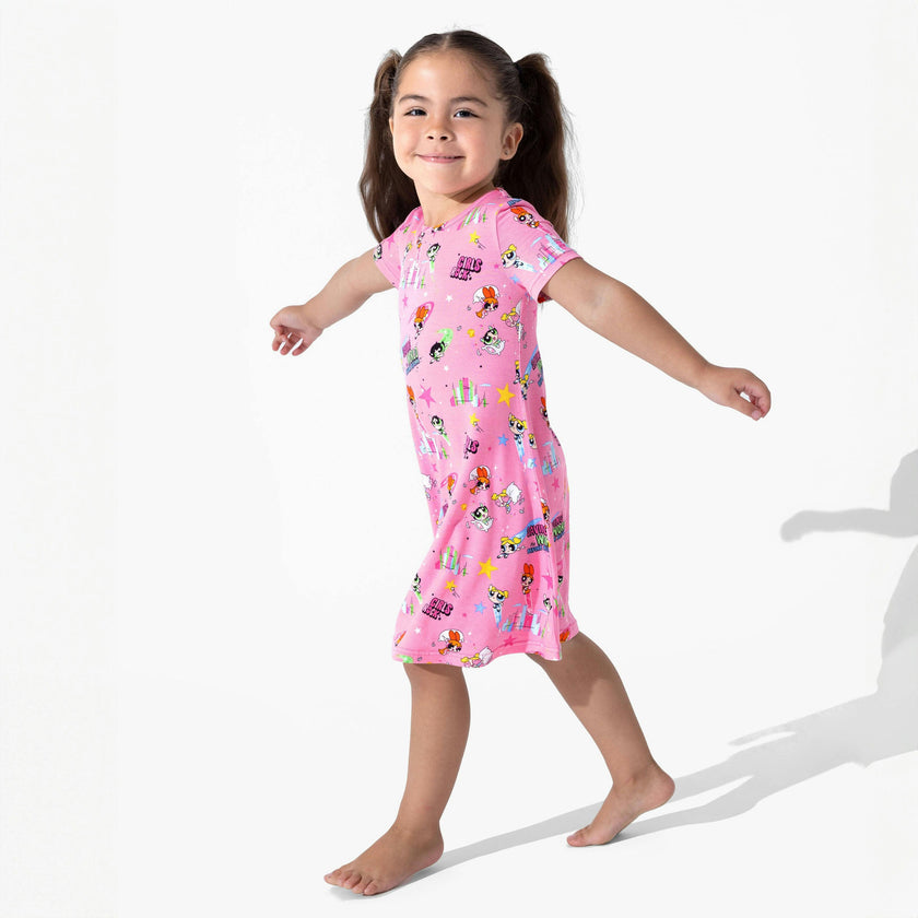 Powerpuff Girls Bamboo Girls' Short Sleeve Dress
