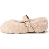 Buffy Contrasted Strap Fluffy Shearling Woody Shoes