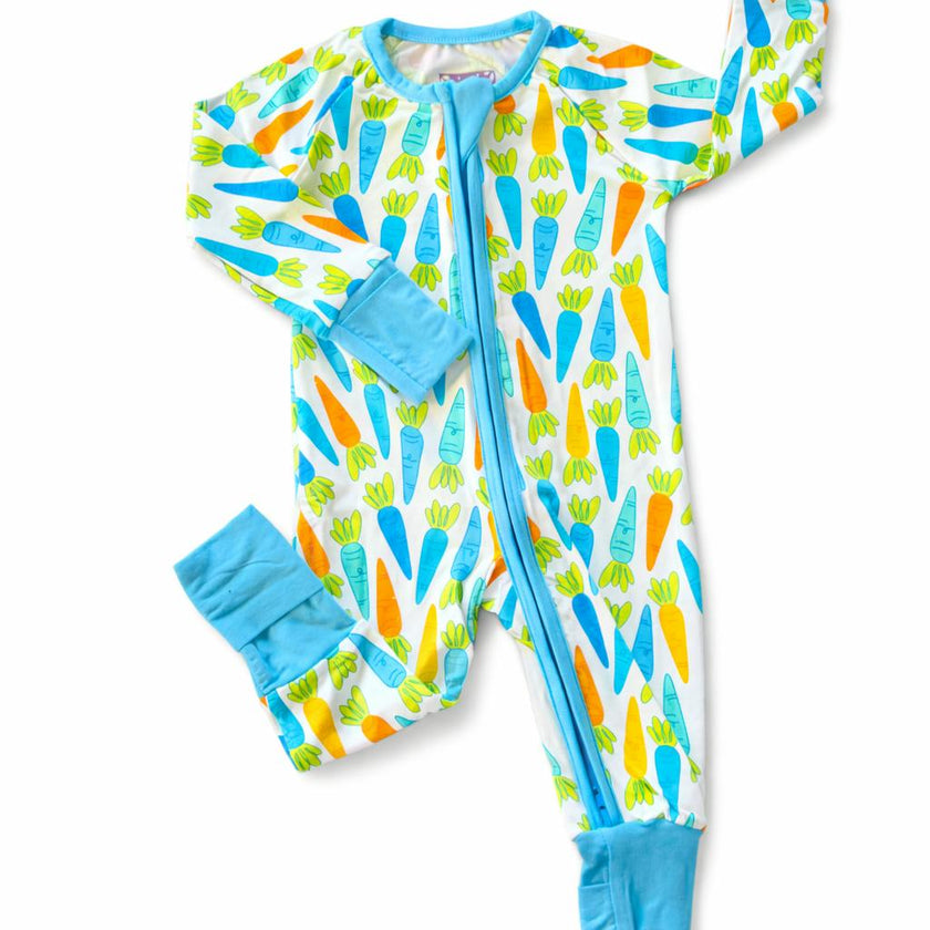Blue Carrots Bamboo Zipper Romper