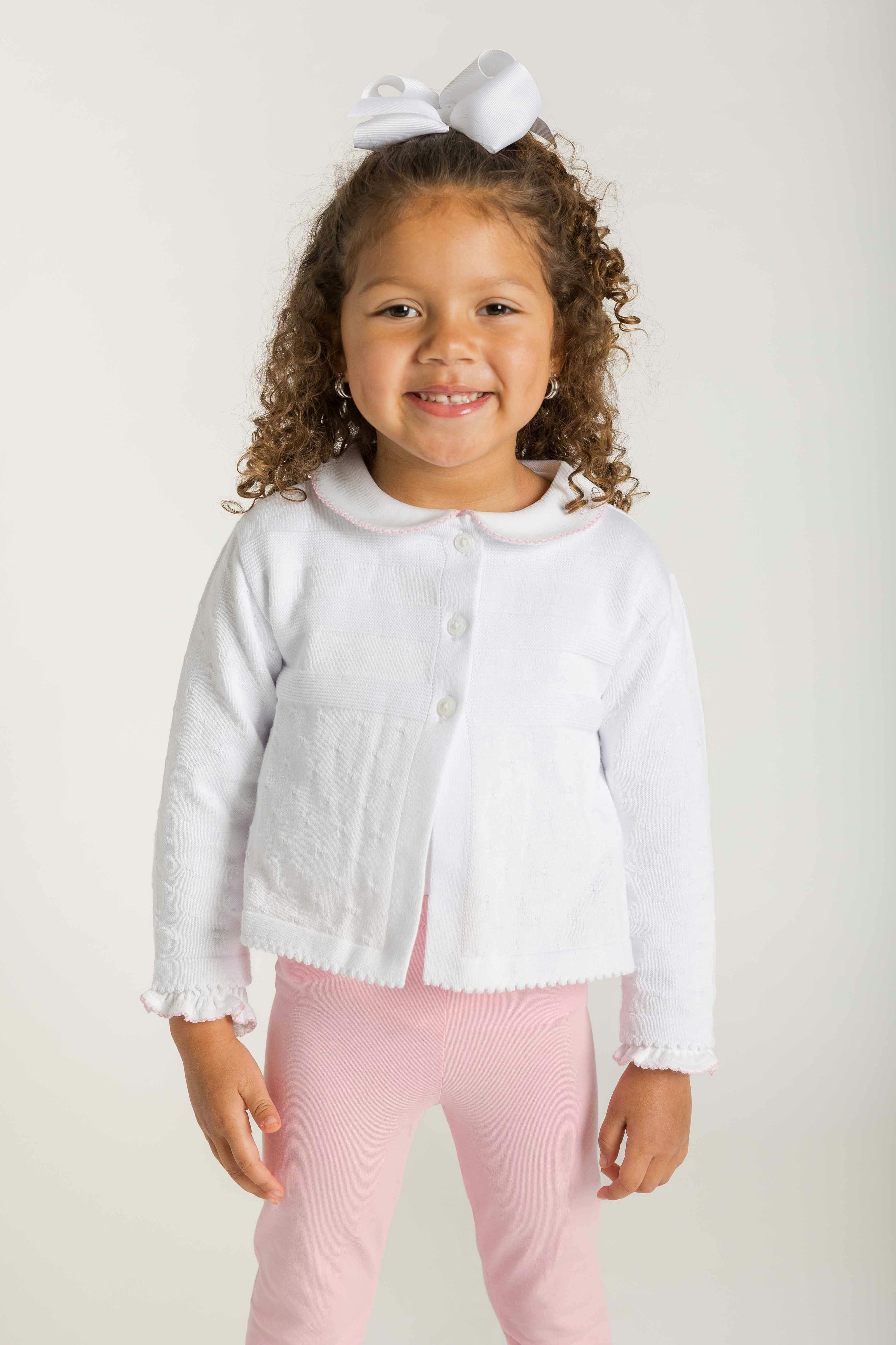 White Three Button Cardigan Sweater