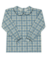 Piped Peter Pan Top in Marta Plaid