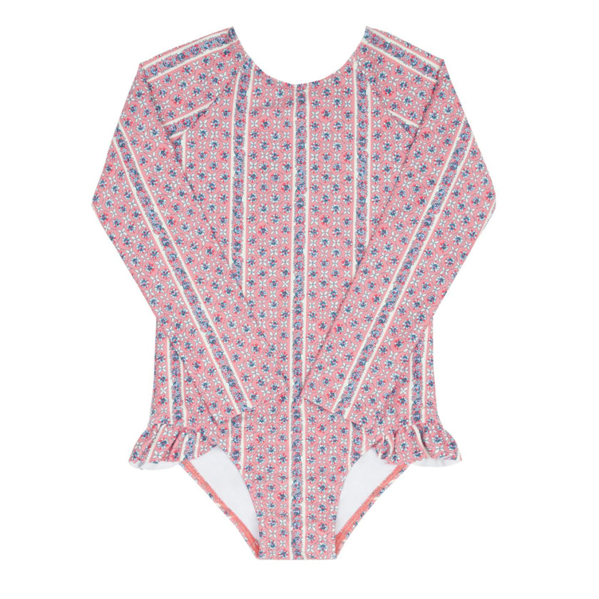 girls rosa vine rashguard one piece