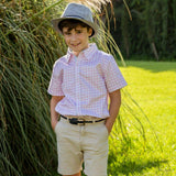 Gingham Blue Shirt in Short Sleeves