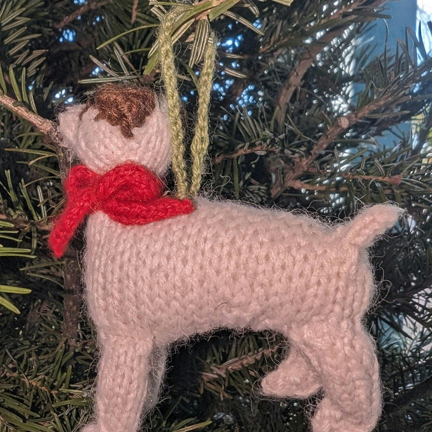 Jack Russell Terrier Dog Hand Knit Christmas Ornament Arcadia Home
