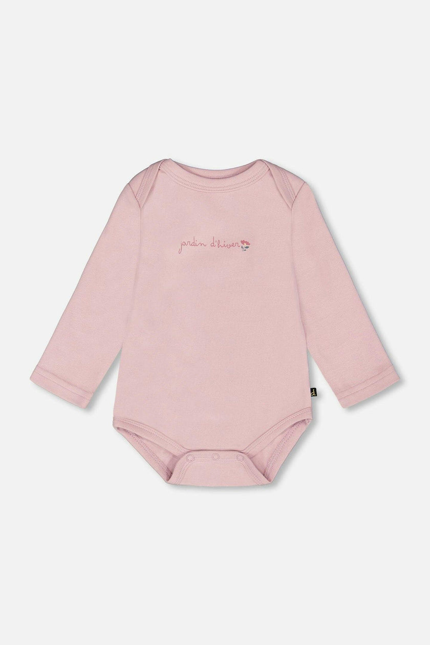 Organic Cotton Long Sleeve Romper Neutral Purple
