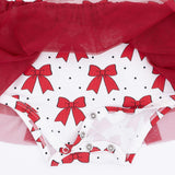 Festive Bows - Bamboo - Long Sleeve Tutu Bodysuit Dress
