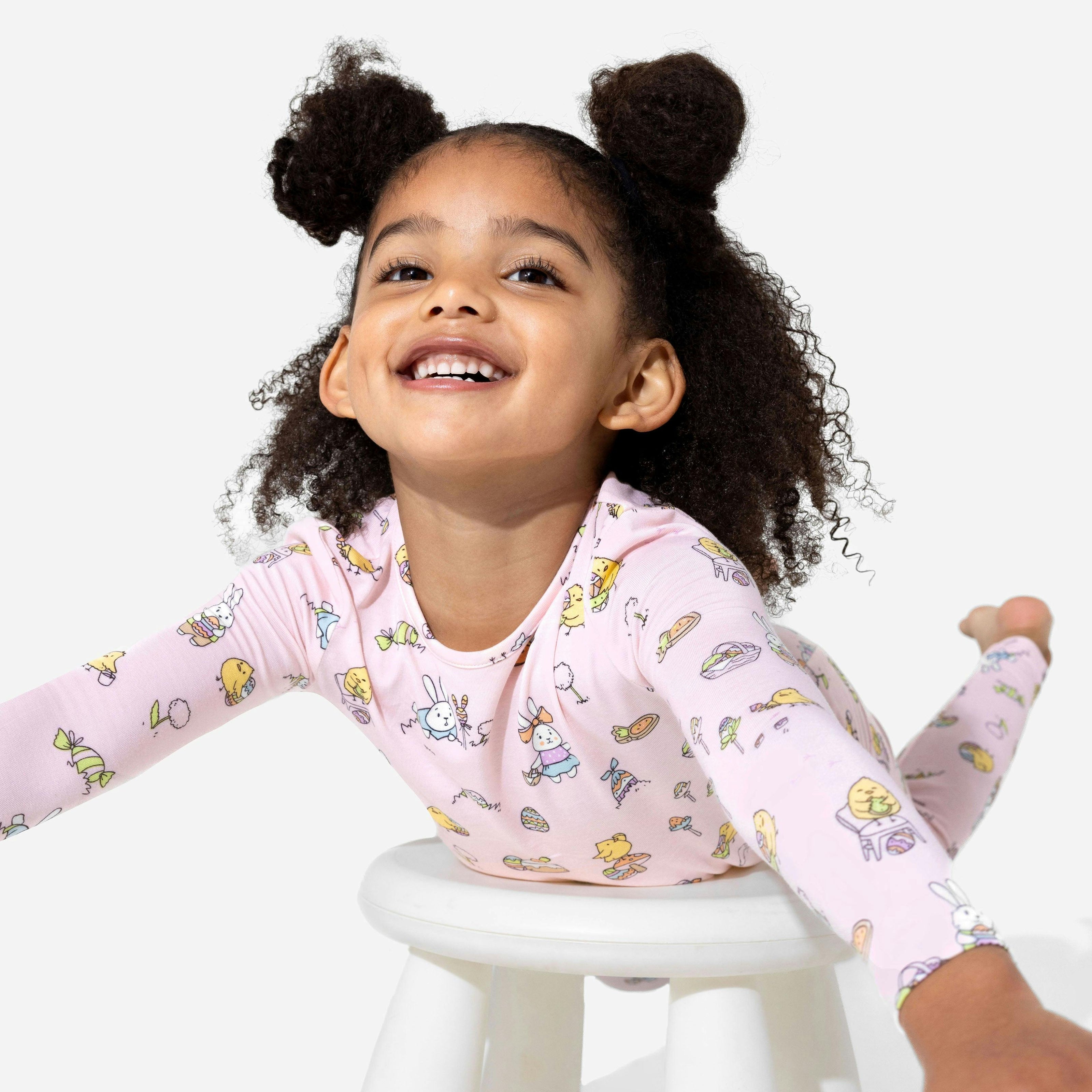Easter Pink Bamboo Kids Pajamas