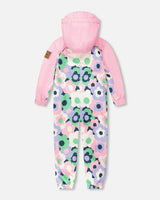 Kids Mid-Season One-Piece Outerwear Black Printed Flowers