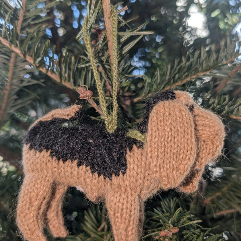 Bloodhound Dog Hand Knit Christmas Ornament Arcadia Home