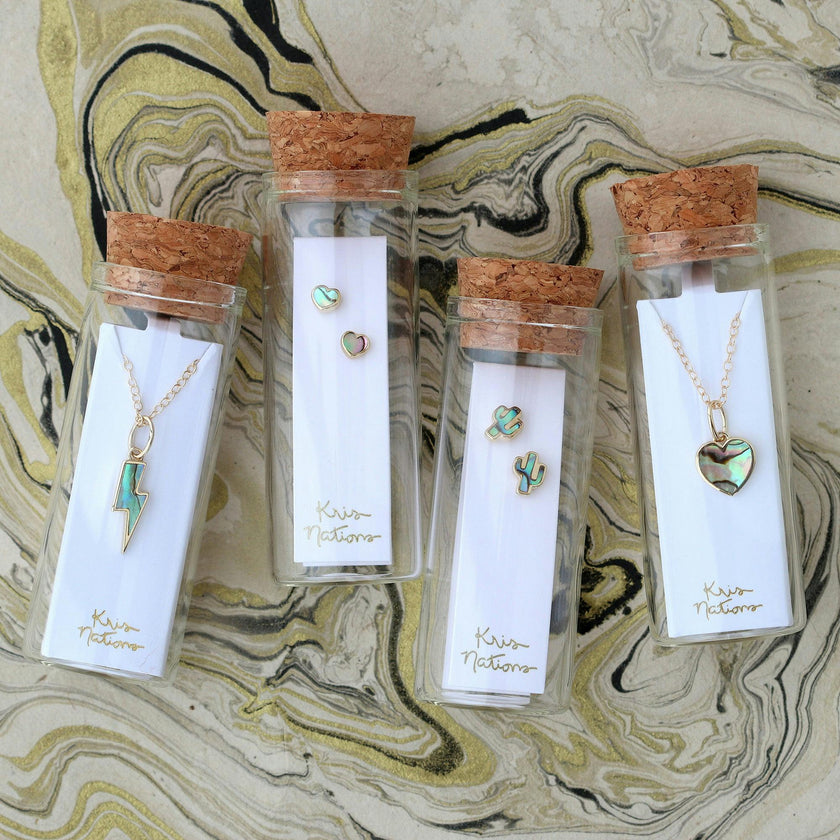 Abalone Heart Charm Necklace