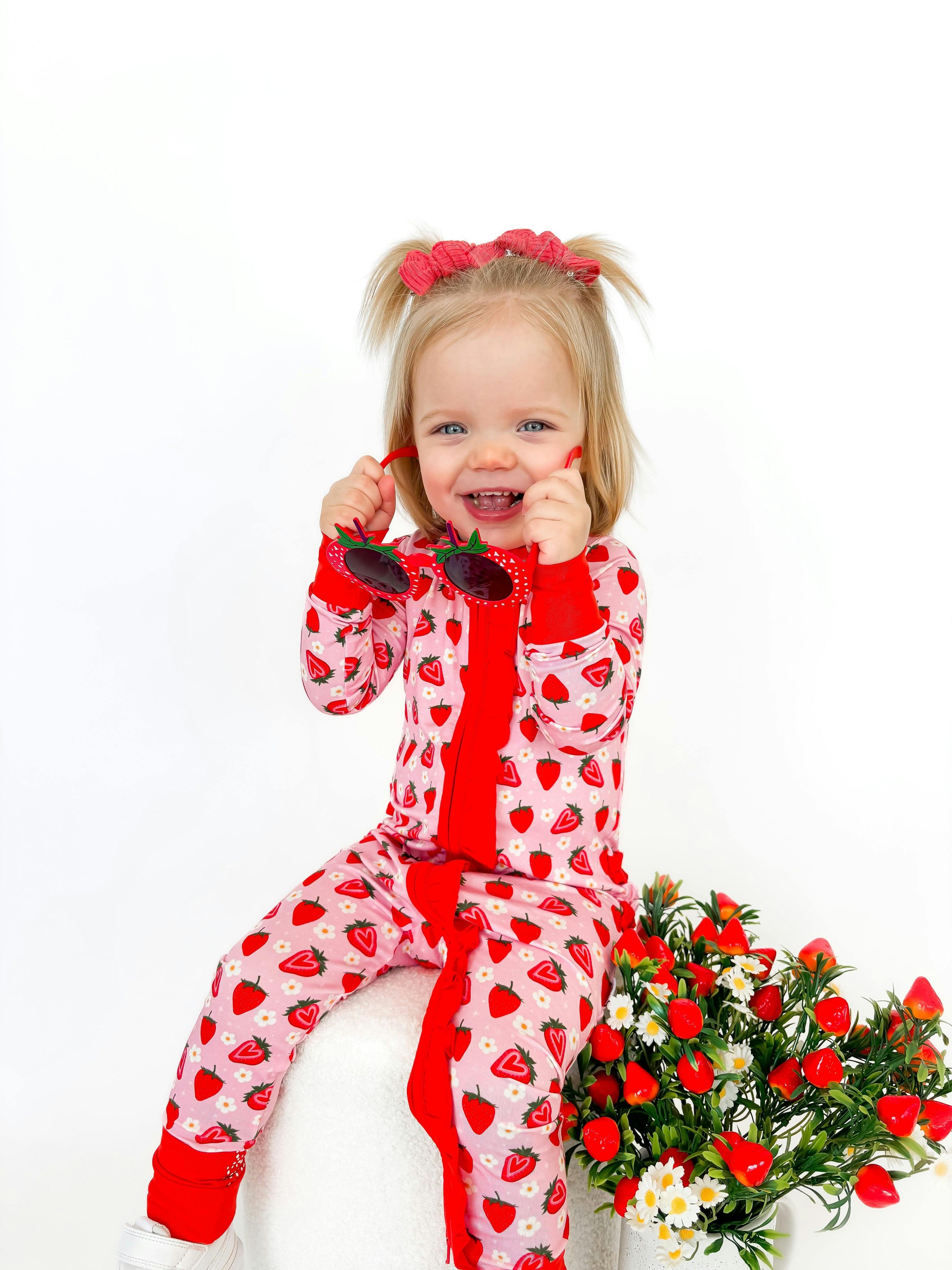 Strawberry Fields Ruffle Snoozer