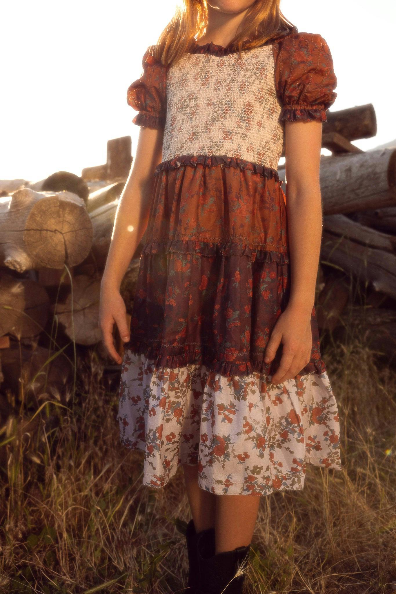 Mini Emily Dress in Fall Floral