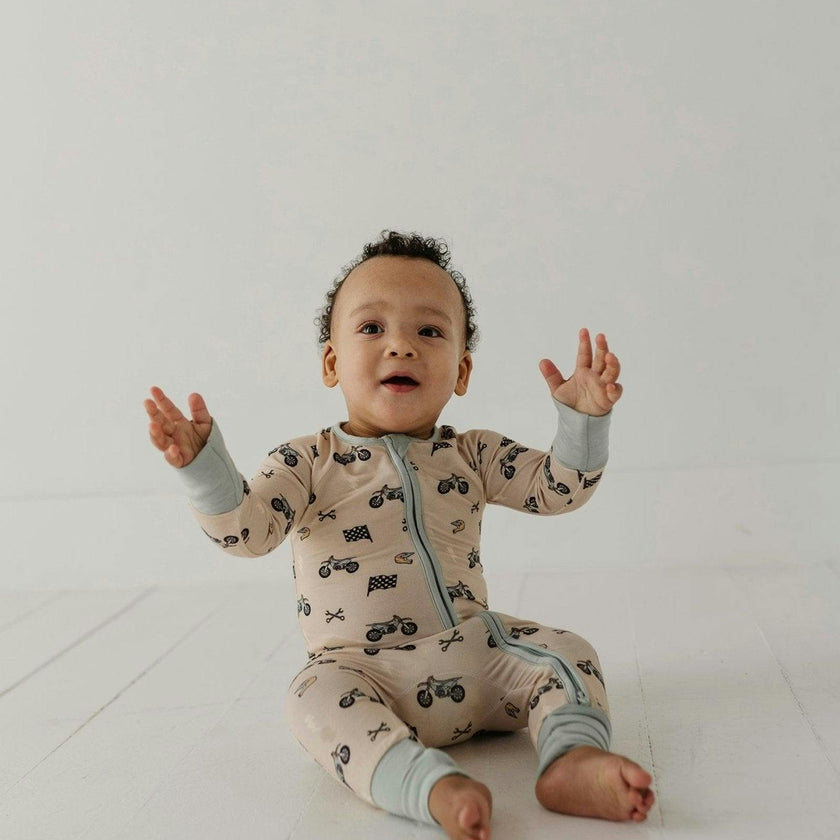 Baby Boy Long Sleeve Zip Romper in Dinosaur