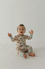 Baby Boy Long Sleeve Zip Romper in Dinosaur