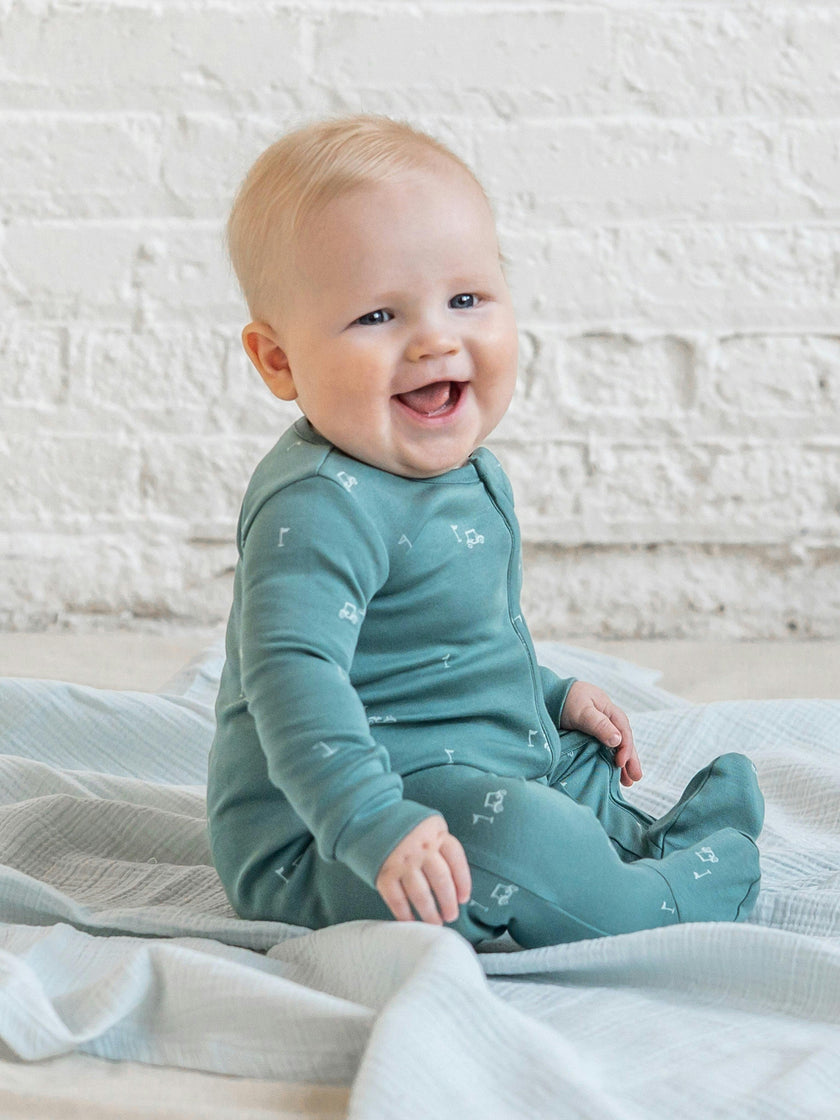 Peyton Zipper Sleeper - Fairway / Laguna + Powder