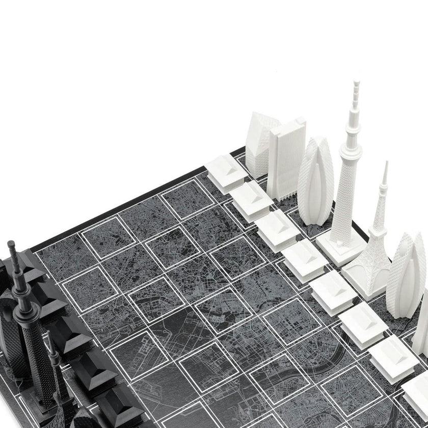 Chess Set Acrylic TOKYO Edition with Tokyo Map Board