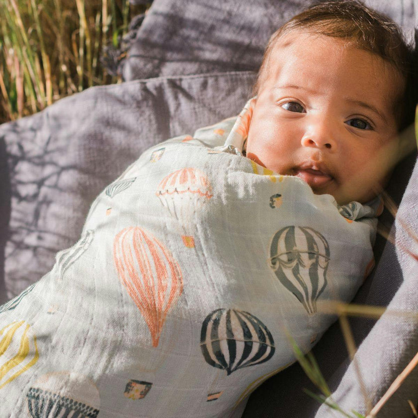 Vintage Trailers Organic Cotton Muslin Swaddle Blanket