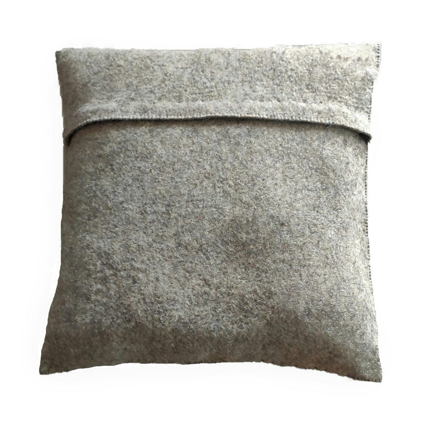 Hand Felted Wool Christmas Pillow - JOY Wreath Natural Gray - 20" Arcadia Home