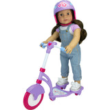 Sophia's Scooter and Helmet Set for 18" Dolls, Lavender