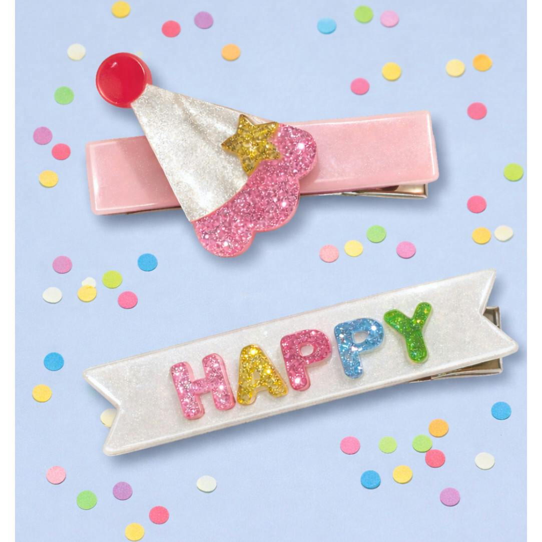 Maisonette Happy Party Hat Hair Clips