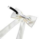 Ivory Satin Long Tail Hair Clip