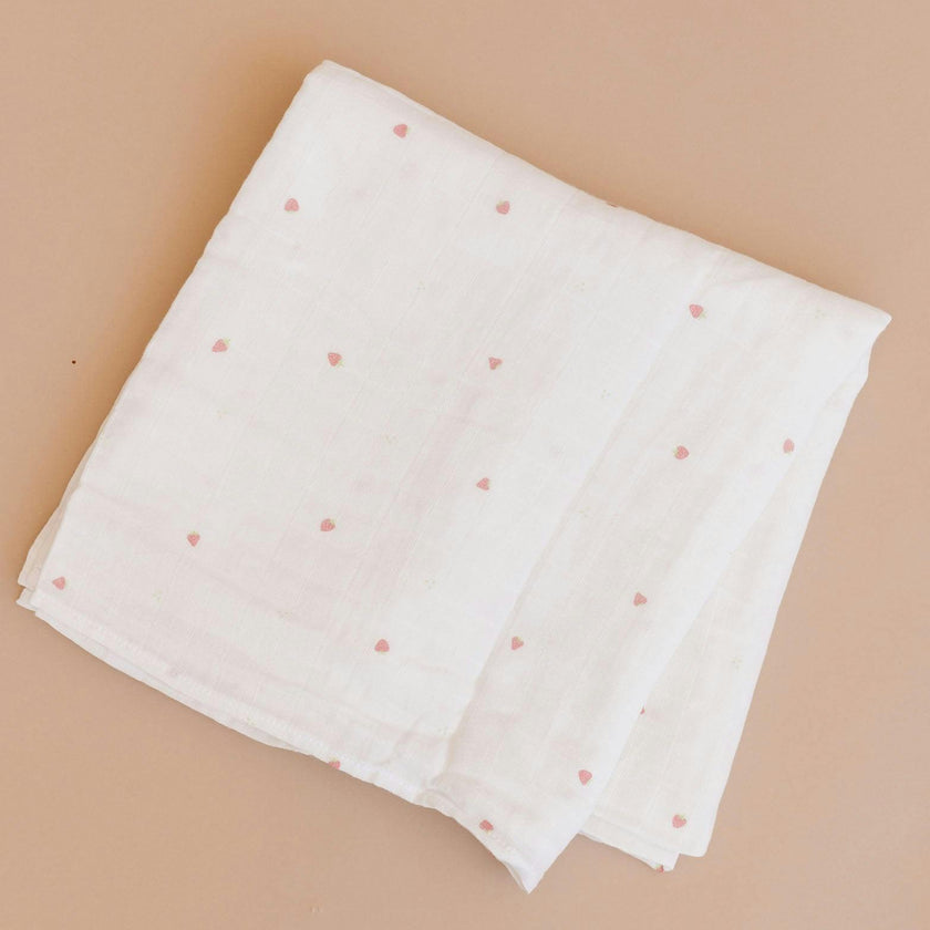 Strawberry Swaddle and Teether Set - Red Strawberry