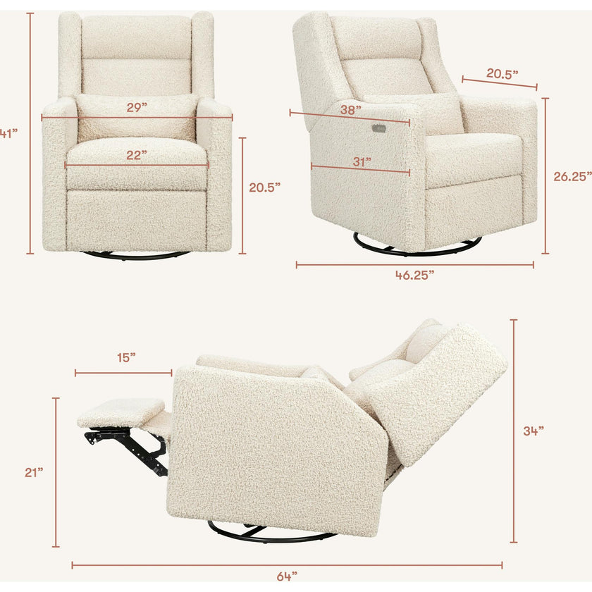 Kiwi Plus Power Recliner and Swivel Glider with Power Adjustable Headrest and USB Port