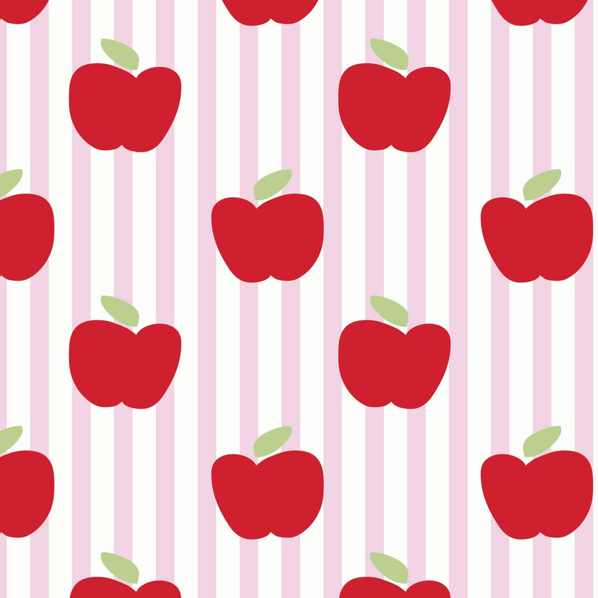 Alden Girls' Pima Cotton Pajama Pant Set - Schoolhouse Apples Pink