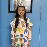 Recycled Cotton Mon Coeur Ruffled Sweatshirt